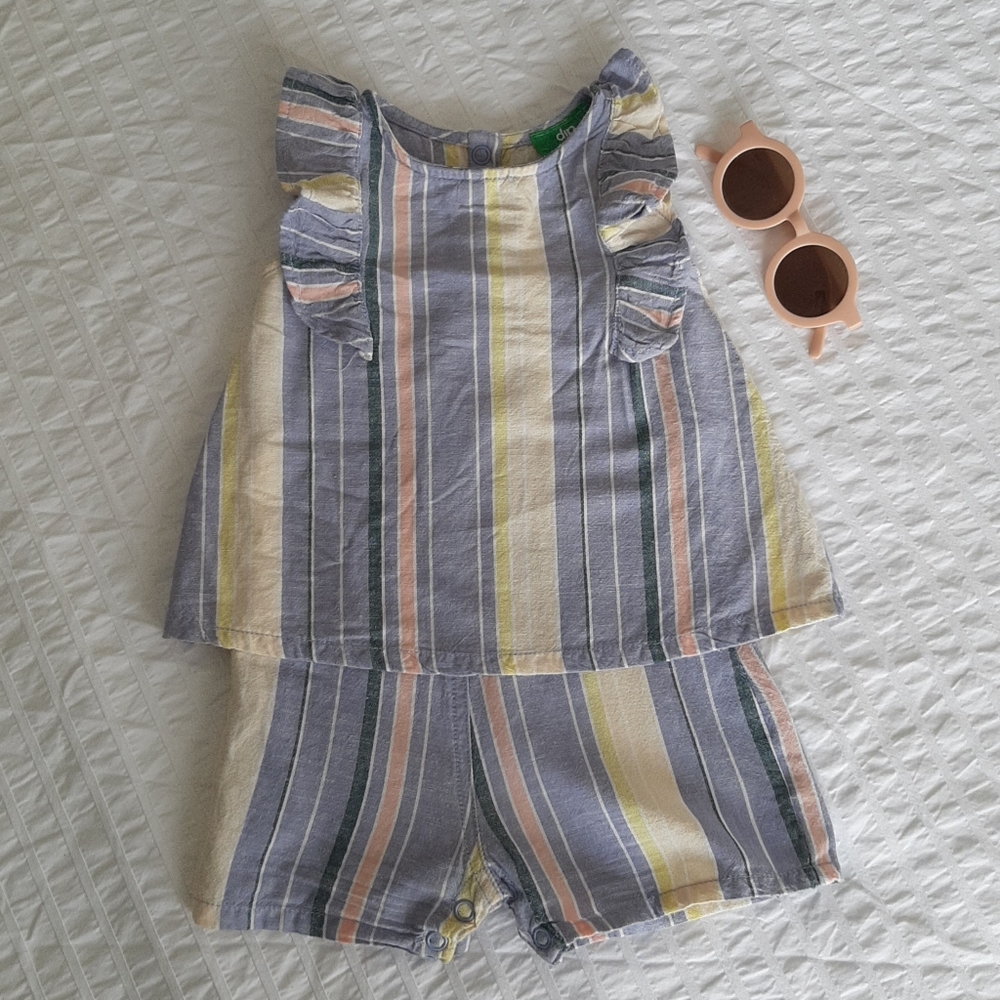 DIP Striped Linen Romper | 6-12 months